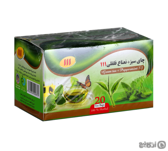دمنوش چای سبز و نعنا فلفلی 11 کیسه ای 20 عددی