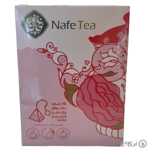دمنوش چای سبز گل محمدی نافه چای 15 عددی
