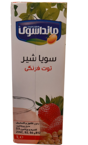 سویا شیر توت فرنگی مانا سوی 1 لیتری