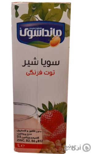 سویا شیر توت فرنگی مانا سوی 1 لیتری